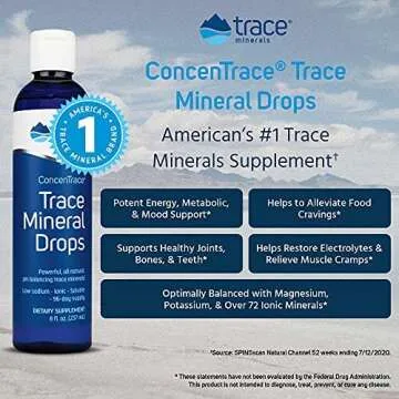 Trace Minerals ConcenTrace Drops | 72+ Minerals, Ionic Liquid Magnesium, Chloride, Potassium | Low Sodium | Energy, Electrolytes, Hydration | 12 Day Supply, 0.5 fl oz (Pack of 2)