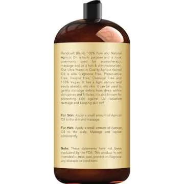 Handcraft Blends Apricot Kernel Oil - Cold-Pressed 28 Fl Oz - 100% Pure and Natural - Premium Grade Carrier Oil for Skin and Hair - Hair and Body - Massage - Hexane-Free