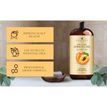Handcraft Blends Apricot Kernel Oil - Cold-Pressed 28 Fl Oz - 100% Pure and Natural - Premium Grade Carrier Oil for Skin and Hair - Hair and Body - Massage - Hexane-Free