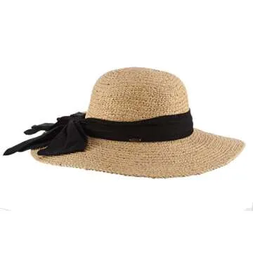 Scala Women's Big Brim Raffia Hat, Natural, One Size