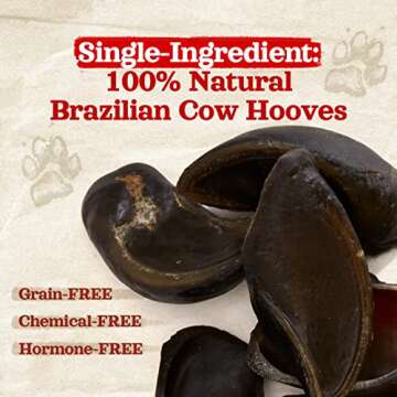 Natural Farm Cow Hooves - Odor-Free Dog Treats for All Breeds