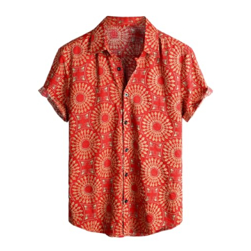 VATPAVE Mens Casual Hawaiian Floral Shirts - Beach Ready Tropical Style!