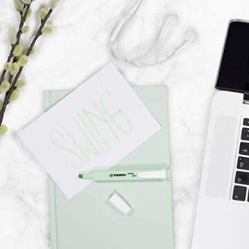 STABILO Highlighter swing cool Pastel - Pack of 6 - Assorted Colors, Portable, Clip Closure, Office + School Supplies, Chisel Tip