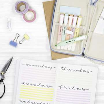 STABILO Highlighter swing cool Pastel - Pack of 6 - Assorted Colors, Portable, Clip Closure, Office + School Supplies, Chisel Tip