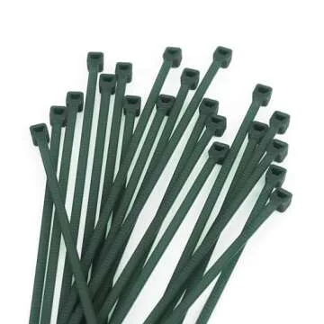 100 Pcs Dark Green Nylon Garden Cable Zip Ties Self Locking