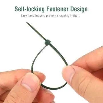 100 Pcs Dark Green Nylon Garden Cable Zip Ties Self Locking