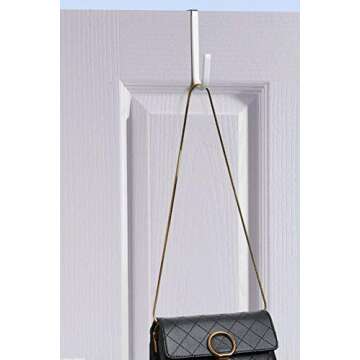 Over Door Hook White - 4Pack Soft Rubber Surface Design to Prevent Article Scratches,Single Door Hook for Bathroom,Kitchen,Bedroom,Cubicle,Shower Room Hanging Towel,Clothes,Pants,Shoe Bag,Coat