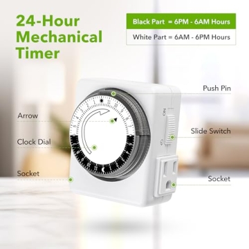 HBN Indoor Dual Outlet Timer - Easy 24 Hour Scheduling
