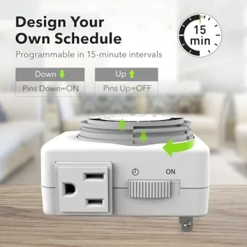 HBN Indoor Dual Outlet Timer - Easy 24 Hour Scheduling