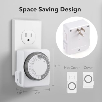 HBN Indoor Dual Outlet Timer - Easy 24 Hour Scheduling