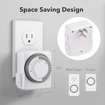HBN Indoor Dual Outlet Timer - Easy 24 Hour Scheduling
