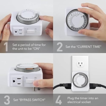 HBN Indoor Dual Outlet Timer - Easy 24 Hour Scheduling