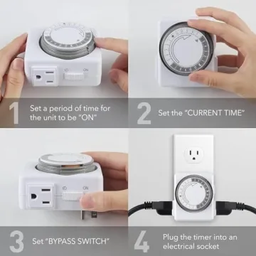 HBN Indoor Dual Outlet Timer - Easy 24 Hour Scheduling