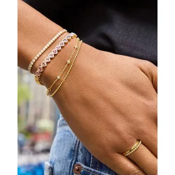 Elegant Pearich 14K Gold Tennis Bracelet - Sparkling Design