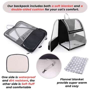 Lollimeow Cat Backpack Carrier, Ideal for Small Animals & Puppies, Outdoor Adventures, Vet Transport. Fully Ventilated Design for Ultimate Comfort On-The-Go