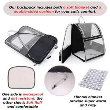 Lollimeow Cat Backpack Carrier, Ideal for Small Animals & Puppies, Outdoor Adventures, Vet Transport. Fully Ventilated Design for Ultimate Comfort On-The-Go
