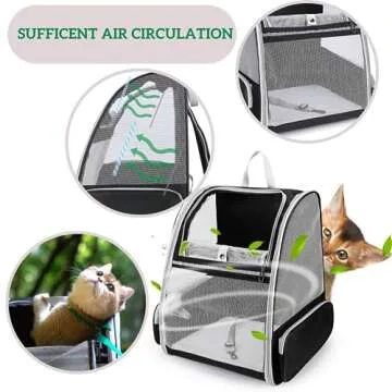 Lollimeow Cat Backpack Carrier, Ideal for Small Animals & Puppies, Outdoor Adventures, Vet Transport. Fully Ventilated Design for Ultimate Comfort On-The-Go