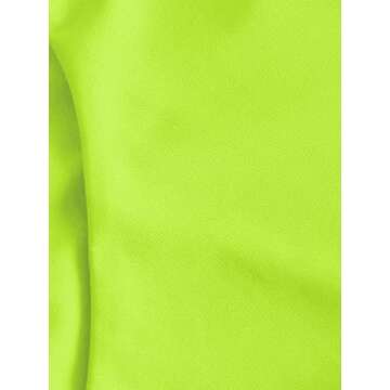 ZAFUL Women's Tie Back Padded High Cut Bralette Bikini Set Two Piece Swimsuit (1-Green Yellow, S)