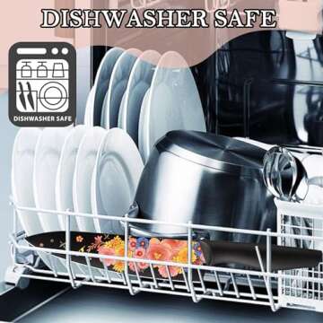 Marco Almond Knife Set Artistic Designed Pattern Kitchen Knife 6 Stainless Steel Kitchen Knives w 6 Blade Guards,Dishwasher Safe Kitche Knife Set for Family Kitchen Knives Set for Chefs