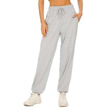 Choosefree Women's Lightweight Sweatpants Lounging Loose Yoga Pants with 3 Pockets