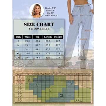 Choosefree Women's Lightweight Sweatpants Lounging Loose Yoga Pants with 3 Pockets