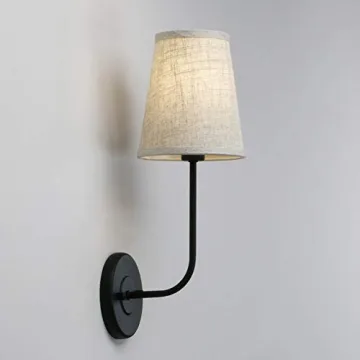 Vintage Wall Sconces Set - Elegant Linen Shade Design