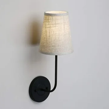 Vintage Wall Sconces Set - Elegant Linen Shade Design