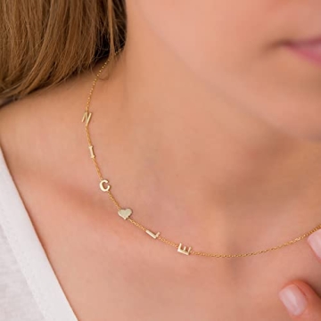 925 Sterling Silver Personalized Initial Necklace for Her