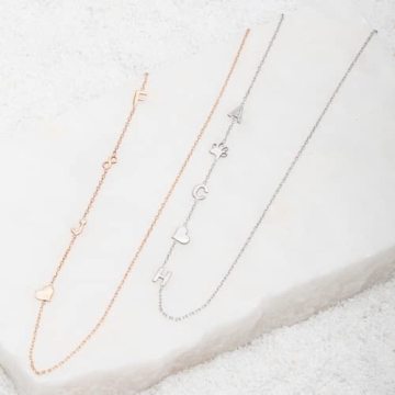 925 Sterling Silver Personalized Initial Necklace for Her