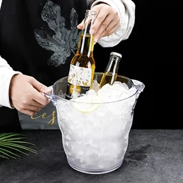 Dicunoy Ice Bucket - Durable 4L Plastic Champagne Chiller