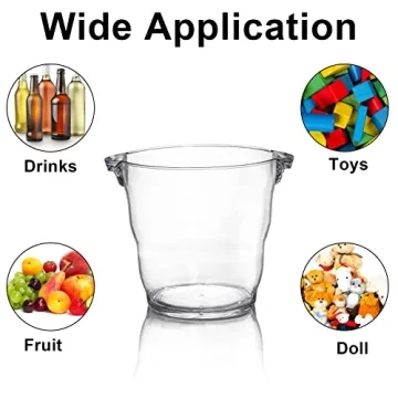 Dicunoy Ice Bucket - Durable 4L Plastic Champagne Chiller