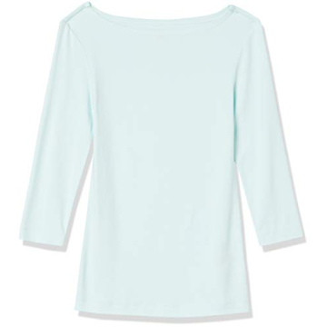 Amazon Essentials Aqua Blue Boat Neck T-Shirt