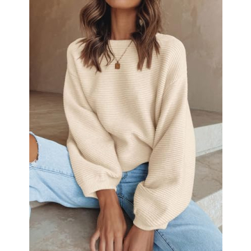 ZESICA Women's Lantern Sleeve Soft Knit Sweater for All Occasions
