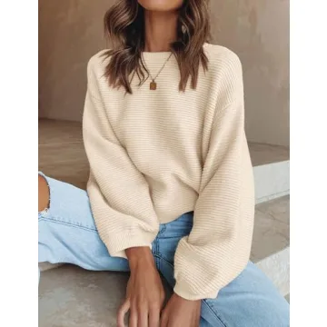 ZESICA Women's Lantern Sleeve Soft Knit Sweater for All Occasions