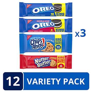 OREO Cookies, CHIPS AHOY! Cookies & Nutter Butter Cookies Variety Pack, 12 King Size Packs