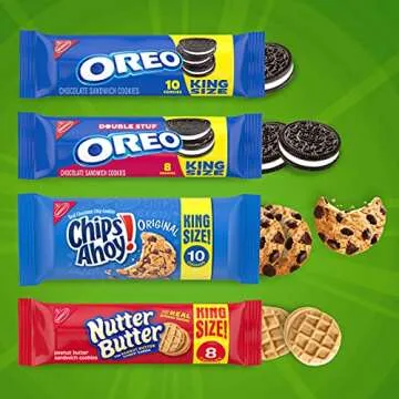 OREO Cookies, CHIPS AHOY! Cookies & Nutter Butter Cookies Variety Pack, 12 King Size Packs