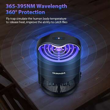 Fly Traps Indoor, Fruit Fly Traps, Gnat Traps, Bug Zapper Indoor, Insect Traps Indoor with 10 Sticky Glue Boards, Black