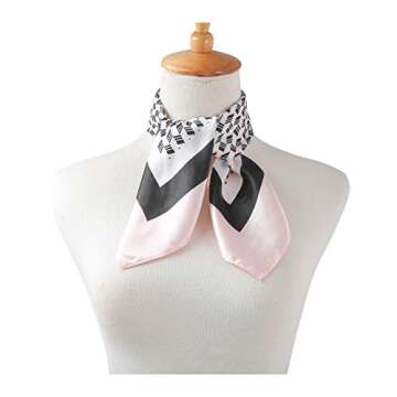 Lingso Square Scarfs Set for Women 4 Mixed Floral Pattern, Hair Head Neck Tie Purse Belt Bag Wraps Silk Scarf 21" × 21"