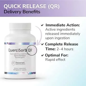 Tesseract Medical Research QuerciSorb QR Immune Support Supplement, Quick Release Quercetin, Supports Immune Function and Overall Health* Hypoallergenic, 400 mg, 90 Capsules