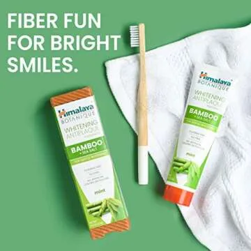 Himalaya Botanique Whitening Antiplaque Toothpaste with Bamboo + Sea Salt, Fluoride Free, for Gentle Whitening, 4 oz, 4 Pack…