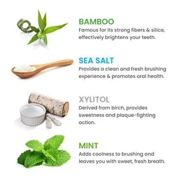 Himalaya Botanique Whitening Antiplaque Toothpaste with Bamboo + Sea Salt, Fluoride Free, for Gentle Whitening, 4 oz, 4 Pack…