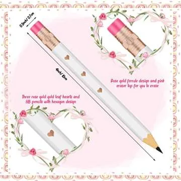 Ireer 36 Pieces Bridal Shower Pencils Golf Pencils with Erasers Half Pencils Pre Sharpened 4 Inch We...