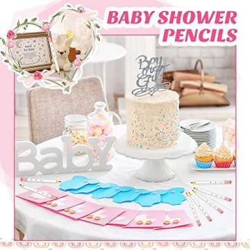 Ireer 36 Pieces Bridal Shower Pencils Golf Pencils with Erasers Half Pencils Pre Sharpened 4 Inch Wedding Pencils 2 HB Mini Hexagon Pencils for Kids Baby Shower Favors Office School Classroom, White