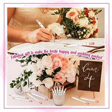 Cute 36-Piece Bridal Shower Pencils with Erasers