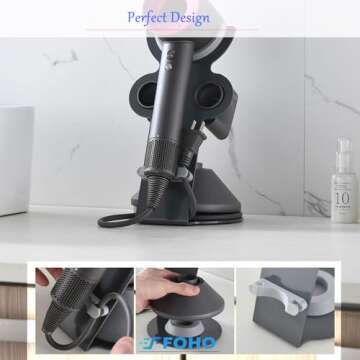 Foho Hair Dryer Holder for Dyson with Cable Organizer