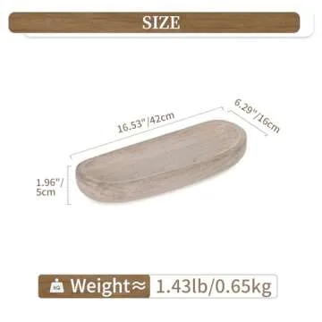 Hanobe Decorative Wooden Dough Bowl: Large Bowls Rustic White Wood Holder Tray Long Centerpiece Decorations for Kitchen Living Room Home Decor