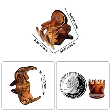 YOHAMA Durable Mini Hair Claw Clips for All Ages