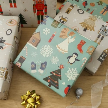 Vintage Nutcracker Christmas Wrapping Paper Large Sheets