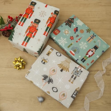 Vintage Nutcracker Christmas Wrapping Paper Large Sheets