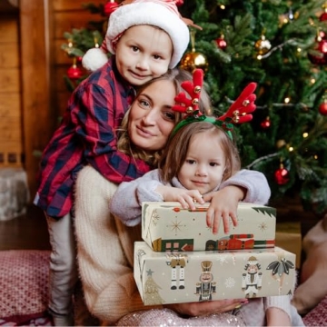 Vintage Nutcracker Christmas Wrapping Paper Large Sheets